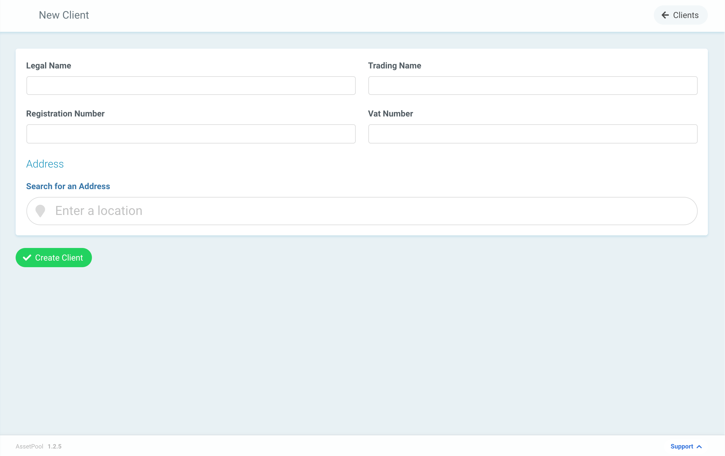 Assetpool Client Details