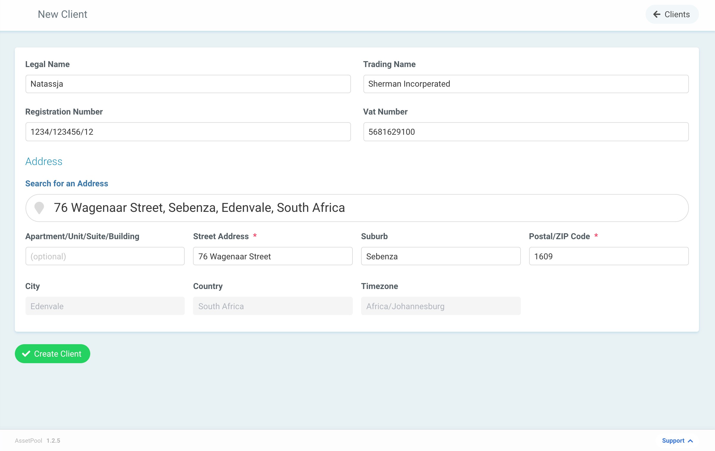 Assetpool Client Timezone