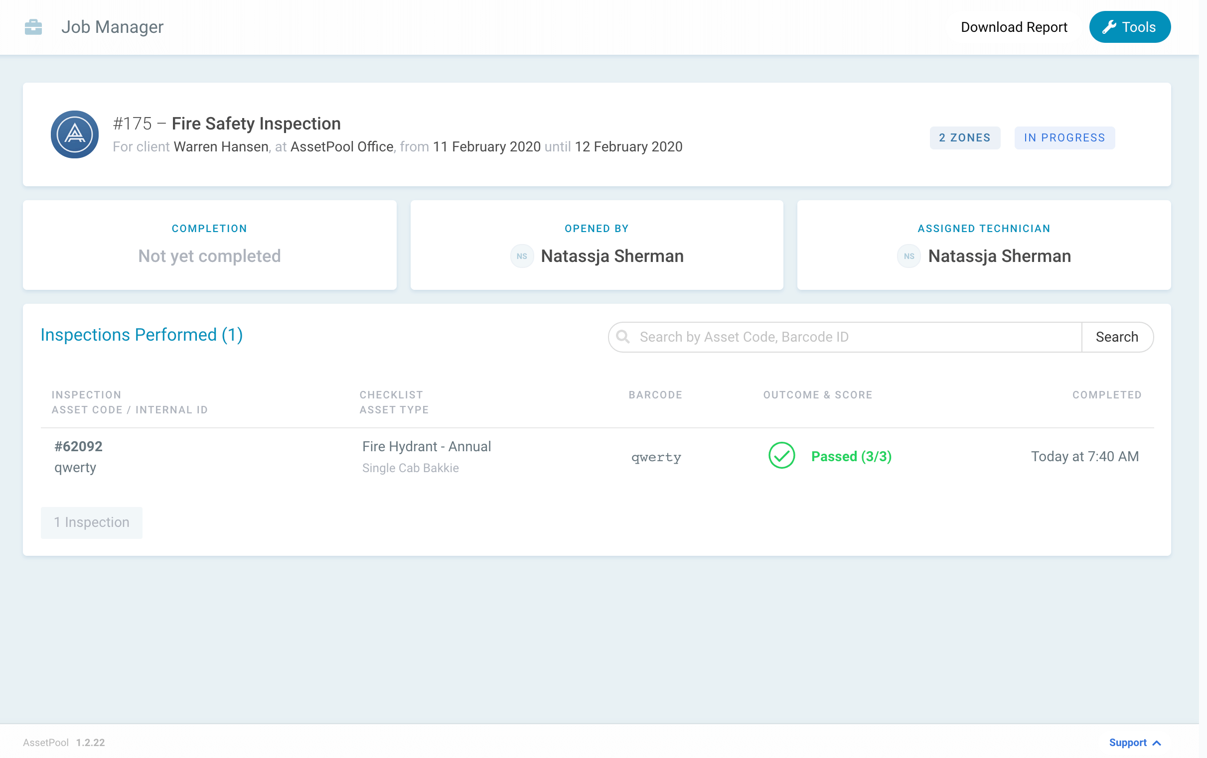 Assetpool Inspection Passed